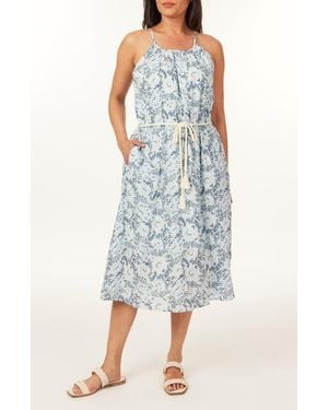 C&C California Aimee High Neck Sundress - Blue