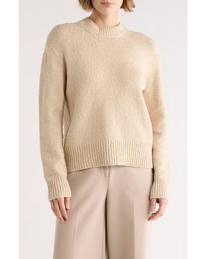 Vince Rib Drop Shoulder Crewneck Sweater - Natural