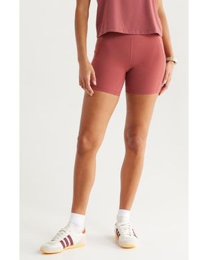 Zella Studio Luxe Pocket Bike Shorts - Red