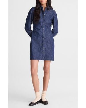 Madewell Draped Long Sleeve Denim Shirtdress - Blue