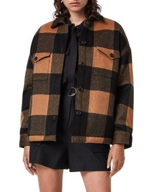 AllSaints Luella Check Shirt Jacket - Black