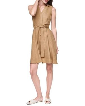 DKNY Melange Fit And Flare Dress - Natural
