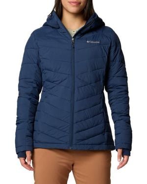 Columbia Joy Peak Ii Hooded Water Repellent Jacket - Blue