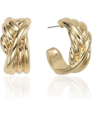 Ettika Knotted Hoop Earrings - Metallic
