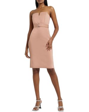 River Island Natalia Strapless Sheath Dress - Natural