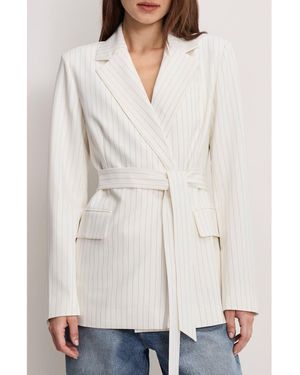 GOOD AMERICAN Essential Belted Suit Blazer - White