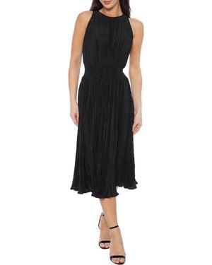 Marina Sleeveless Pleated Midi Dress - Black