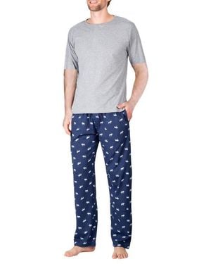 SLEEPHERO Knit Two-Piece Pajamas - Blue