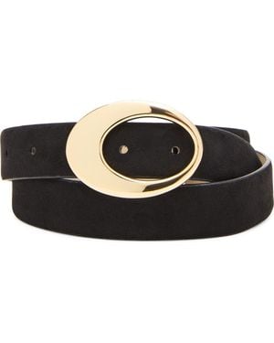 Steve Madden Faux Suede Organic Buckle Belt - Black