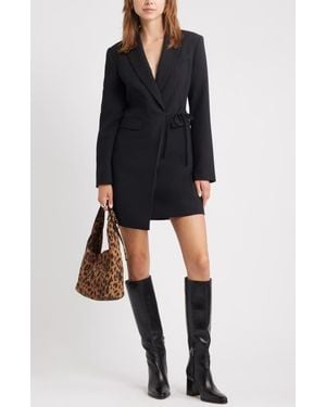 Open Edit The Icon Suiting Wrap Blazer Dress - Black