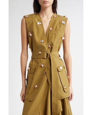 Ulla Johnson Twyla Floral Appliqué Vest - Yellow
