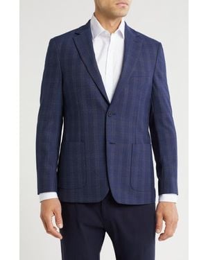 Calvin Klein Wool Blend Check Sports Coat - Blue
