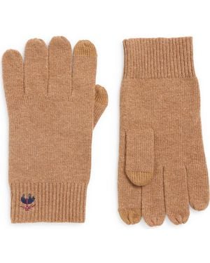 Brooks Brothers Wool Blend Rib Knit Gloves - Brown