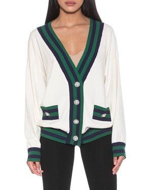 Alexia Admor Frances Stripe Trim Cardigan - Green