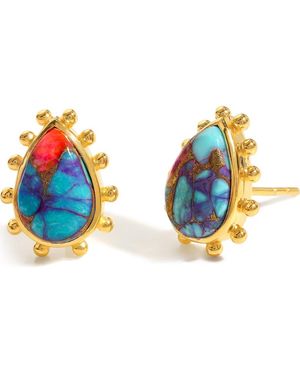 YS GEMS Mohave Drop Earrings - Blue