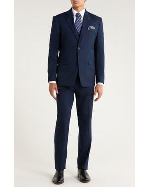 ZEGARIE Mélange 3-Piece Suit - Blue