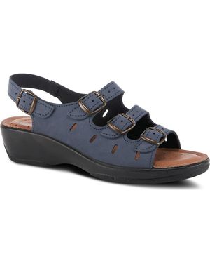 Flexus by Spring Step Willa Slingback Wedge Sandal - Blue