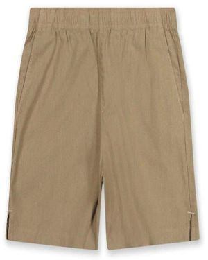 Goodlife Essential Slim Fit Linen & Cotton Shorts - Natural
