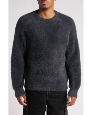 BOILER ROOM Shaggy Crewneck Sweater - Gray