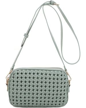 MALI + LILI Ava Woven Vegan Leather Crossbody Bag - Metallic