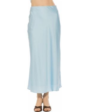 Alexia Admor Hunter Satin Midi Skirt - Blue