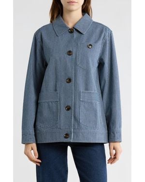 Bernardo Stripe Cotton Jacket - Blue