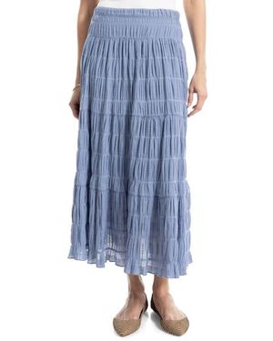 Max Studio Textured Midi Skirt - Blue