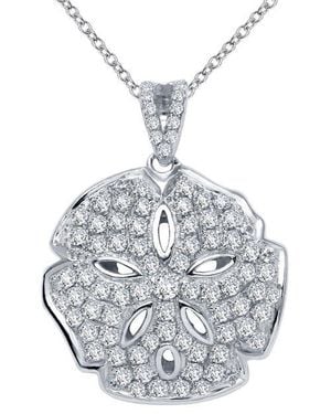Lafonn Simulated Diamond Sand Dollar Pendant Necklace - Gray