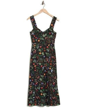 Hutch Floral Bustier Midi Dress - Black
