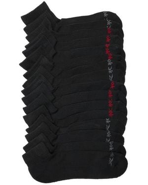 Reebok 8-Pack Assorted Terry Quarter Socks - Black