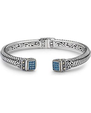 Samuel B. Woven Pavé Tipped Bangle - Multicolor
