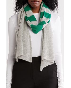 Portolano Uneven Stripes Cashmere Oblong Wrap - Gray