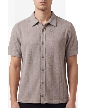 Burnside Short Sleeve Sweater Cardigan - Gray