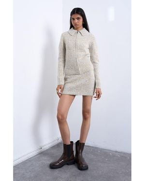 TOPSHOP Twist Yarn Miniskirt - White