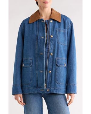 Avec Les Filles Relaxed Fit Barn Jacket - Blue