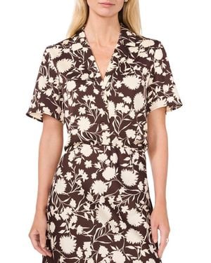 Halogen® Short Sleeve Button-Up Camp Shirt - Multicolor