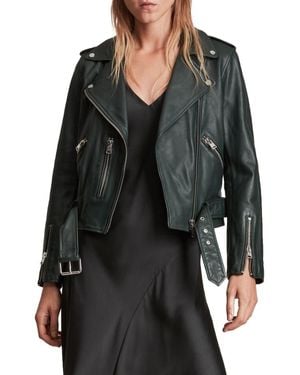 AllSaints Balfern Leather Biker Jacket - Black