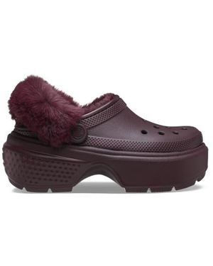 Crocs™ Stomp Faux Fur Platform Clog - Purple