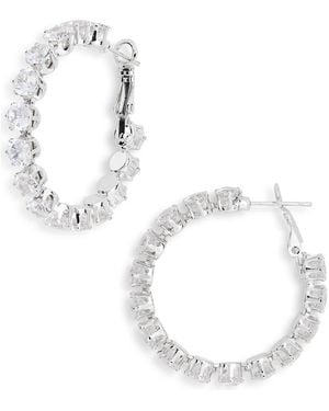 Tasha Stone Hoop Earrings - White