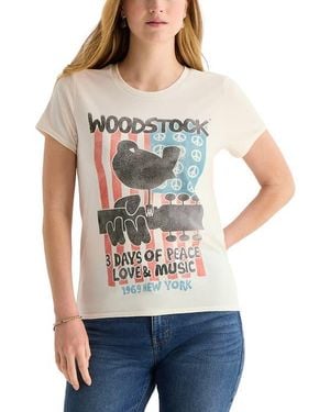 Lucky Brand Woodstock Flag Graphic T-Shirt - Gray