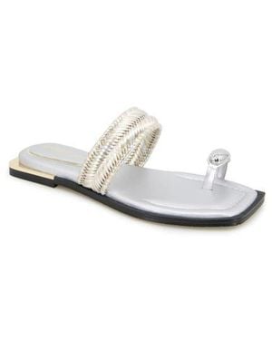 Kenneth Cole Andarna Toe Loop Slide Sandal - White