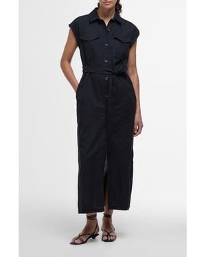 Barbour Birdie Cotton & Linen Maxi Shirtdress - Black