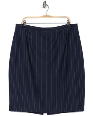 LK Bennett Bella Pin Stripe A-Line Skirt - Blue