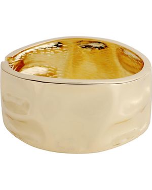 Panacea Hammered Hinged Bangle Bracelet - Yellow
