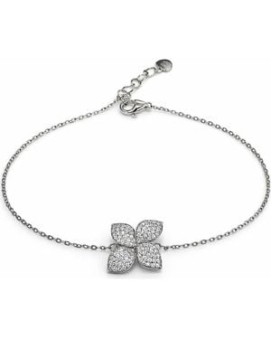 Best Silver Moissanite Floral Pendant Bracelet - Metallic