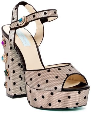 Betsey Johnson Wren Polka Dot Print Platform Pump - Black