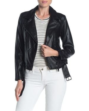 Elodie Bruno Faux Leather Moto Jacket - Black