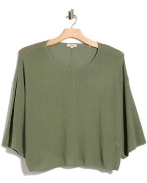 Max Studio Textured Dolman Sleeve Sweater - Green