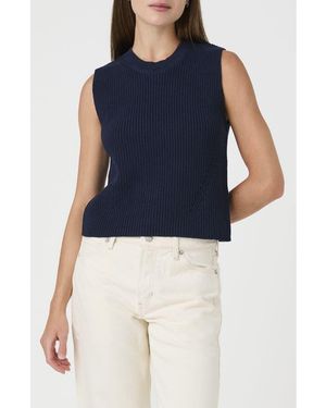 French Connection Mozart Cotton Sweater Vest - Blue
