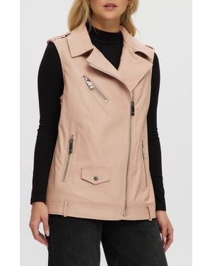 Noize Faux Leather Vest - Natural